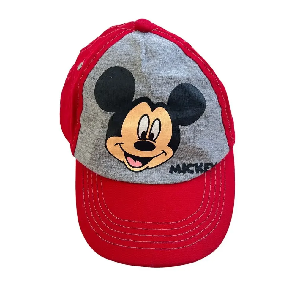 Disney Mickey Mouse Kids Baseball Cap Red Gray OSFM Hat